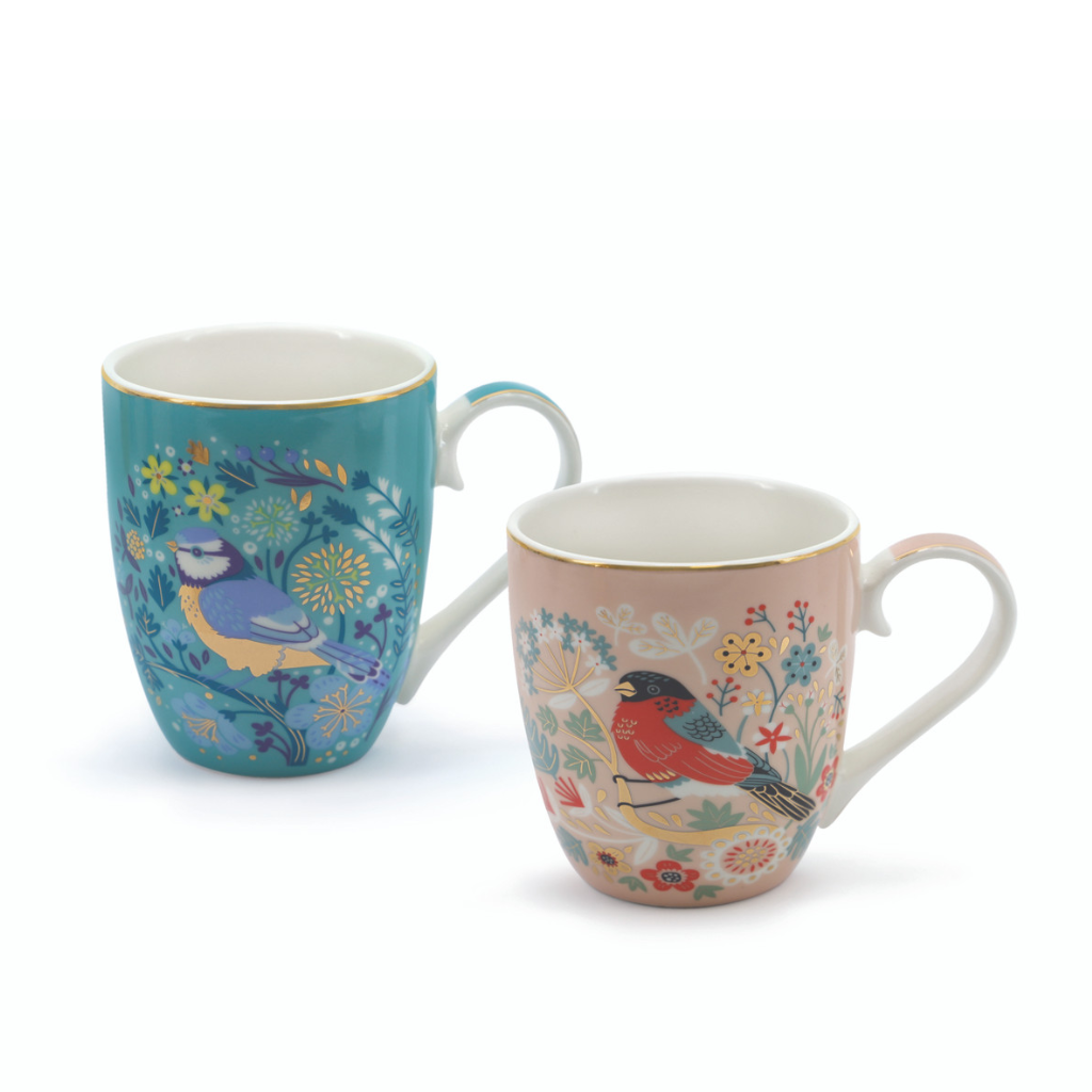 Birdy Set Of 2 Mini-Mugs (Blue Tit and Bullfinch) 164550 Tipperary Crystal Mulligans of Ballaghaderreen 