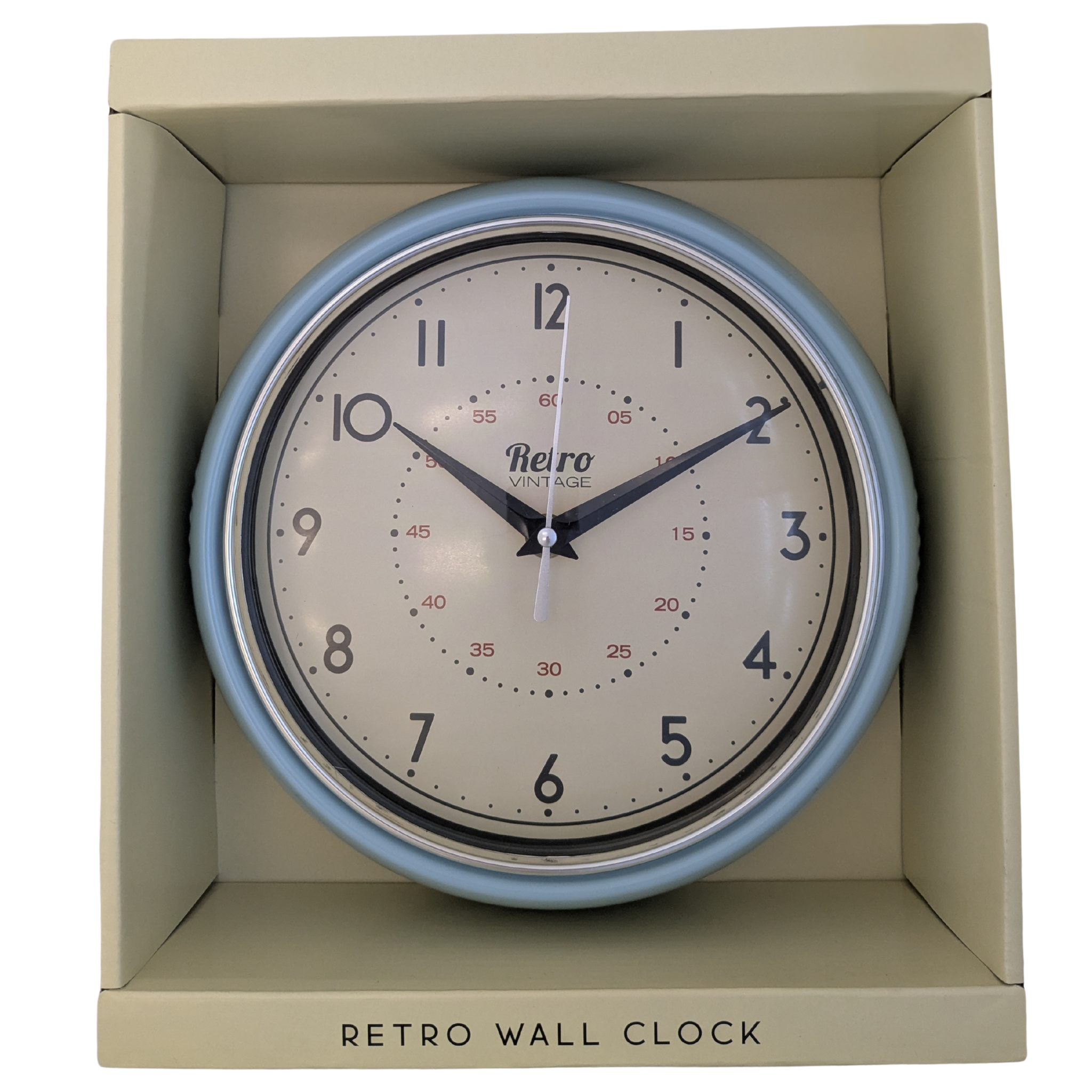 Blue Retro Wall Clock 399702 Mulligans of Ballaghaderreen
