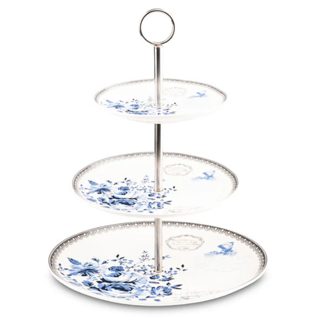 Blue Rose 3 Tier Cake Stand 30240 Newgrange Living Mulligans of Ballaghaderreen