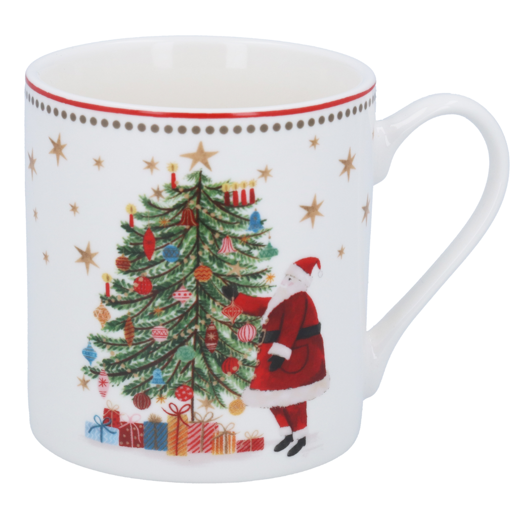 Bone China Christmas Mug Nostalgia Santa Tree 31564 Gisela Graham Mulligans of Ballaghaderreen 