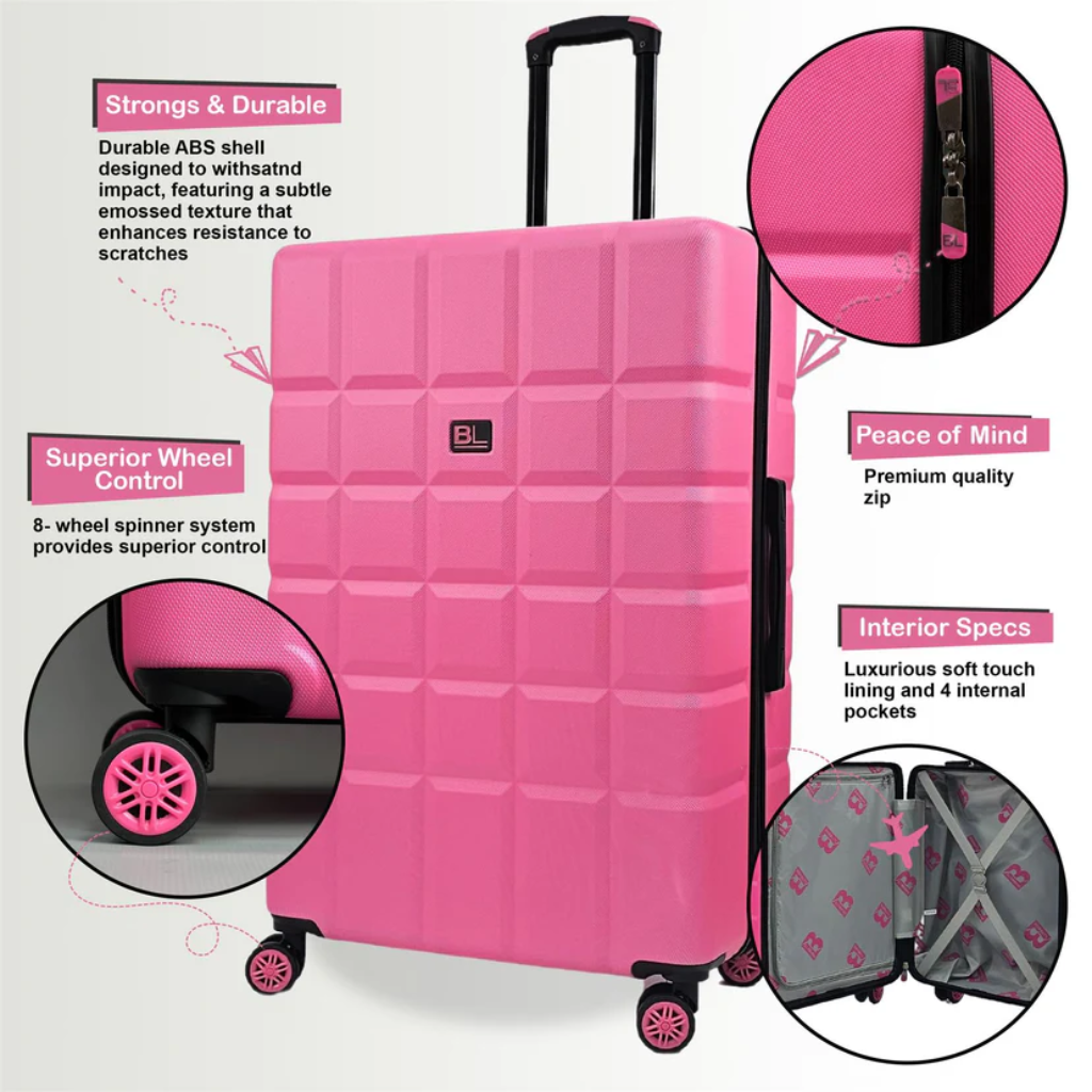 BordLite Hardshell Cabin Case - Pink JB2063 - Hot Pink W Brown Mulligans of Ballaghaderreen 