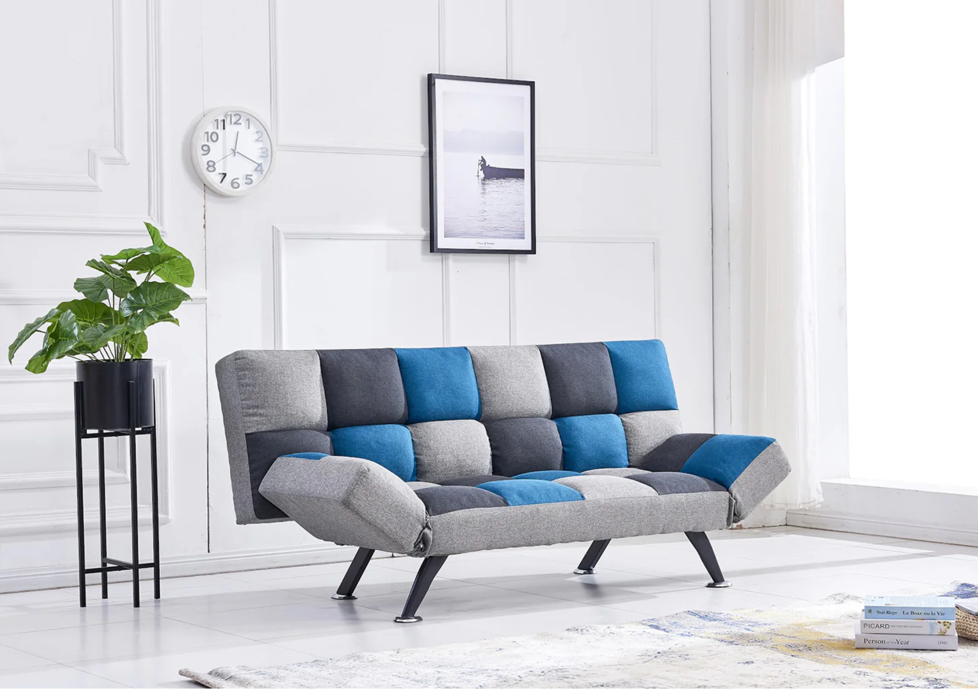 Boston Sofa Bed Grey Patchwork Mulligans of Ballaghaderreen