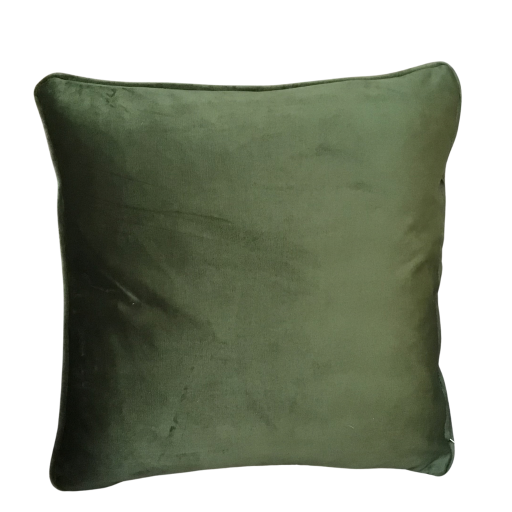 Botanical Floral Coral/Green Feather Cushion PRO_0527 Millford Linen Mulligans of Ballaghaderreen