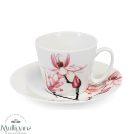 Botanical Studio Set of 2 Cups & Saucers Magnolia & Sweet Pea 147607 Tipperary Crystal Mulligans of Ballaghaderreen