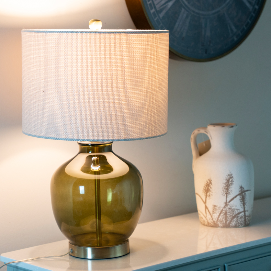 Carissa Glass Table Lamp Dark Green TL7401 Tara Home Mulligans of Ballaghaderreen
