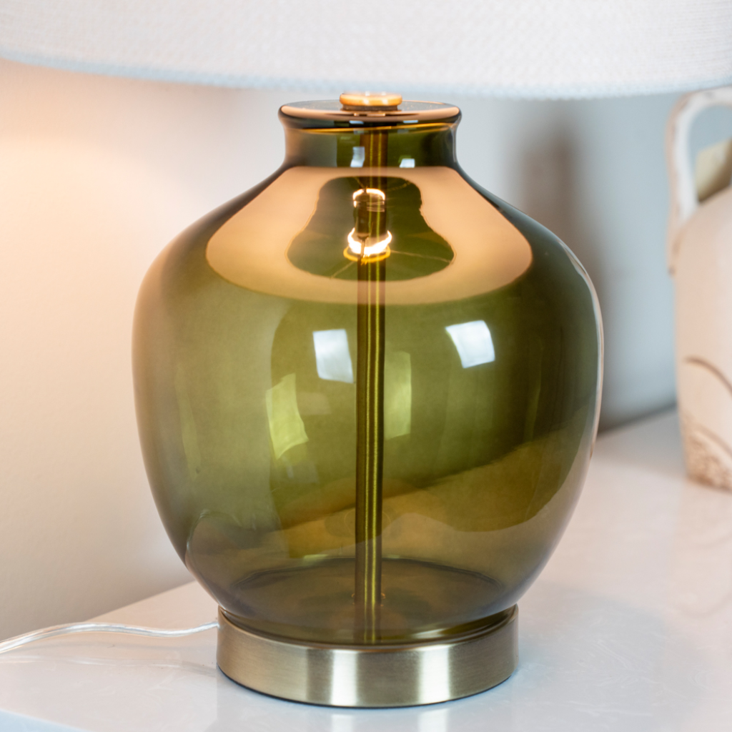Carissa Glass Table Lamp Dark Green TL7401 Tara Home Mulligans of Ballaghaderreen