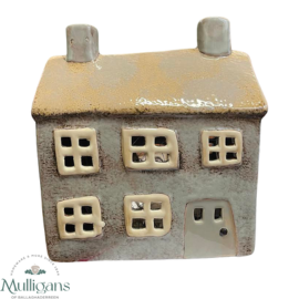 Ceramic Cottage Tealight Holder - Blue Mulligans of Ballaghaderreen