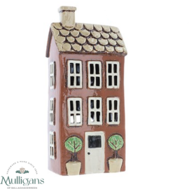 Ceramic House Tealight Holder Large Brick Brown -  Mulligans of Ballaghaderreen