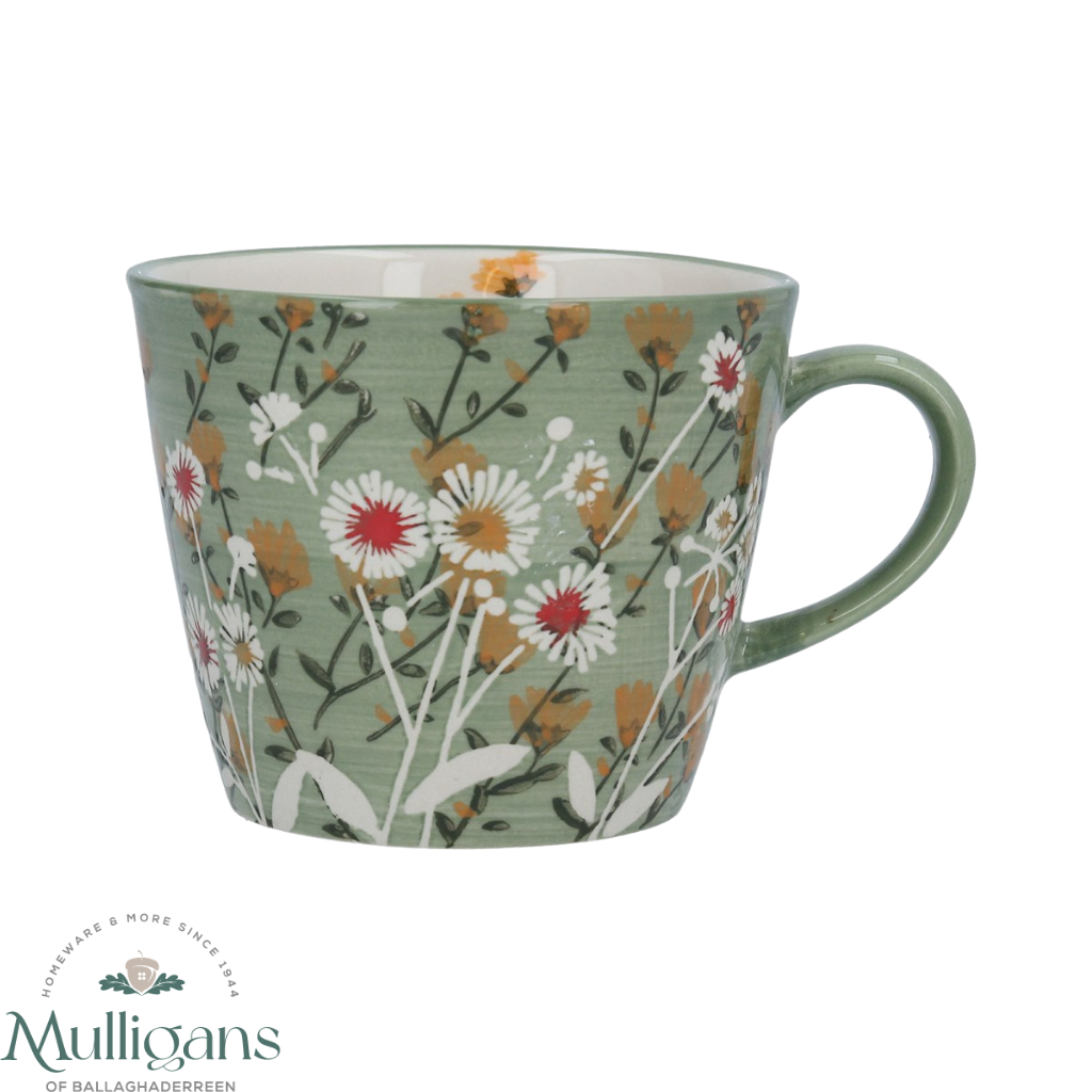 Ceramic Mug 12.5cm - Green Wild Daisy - Mulligans of Ballaghaderreen 