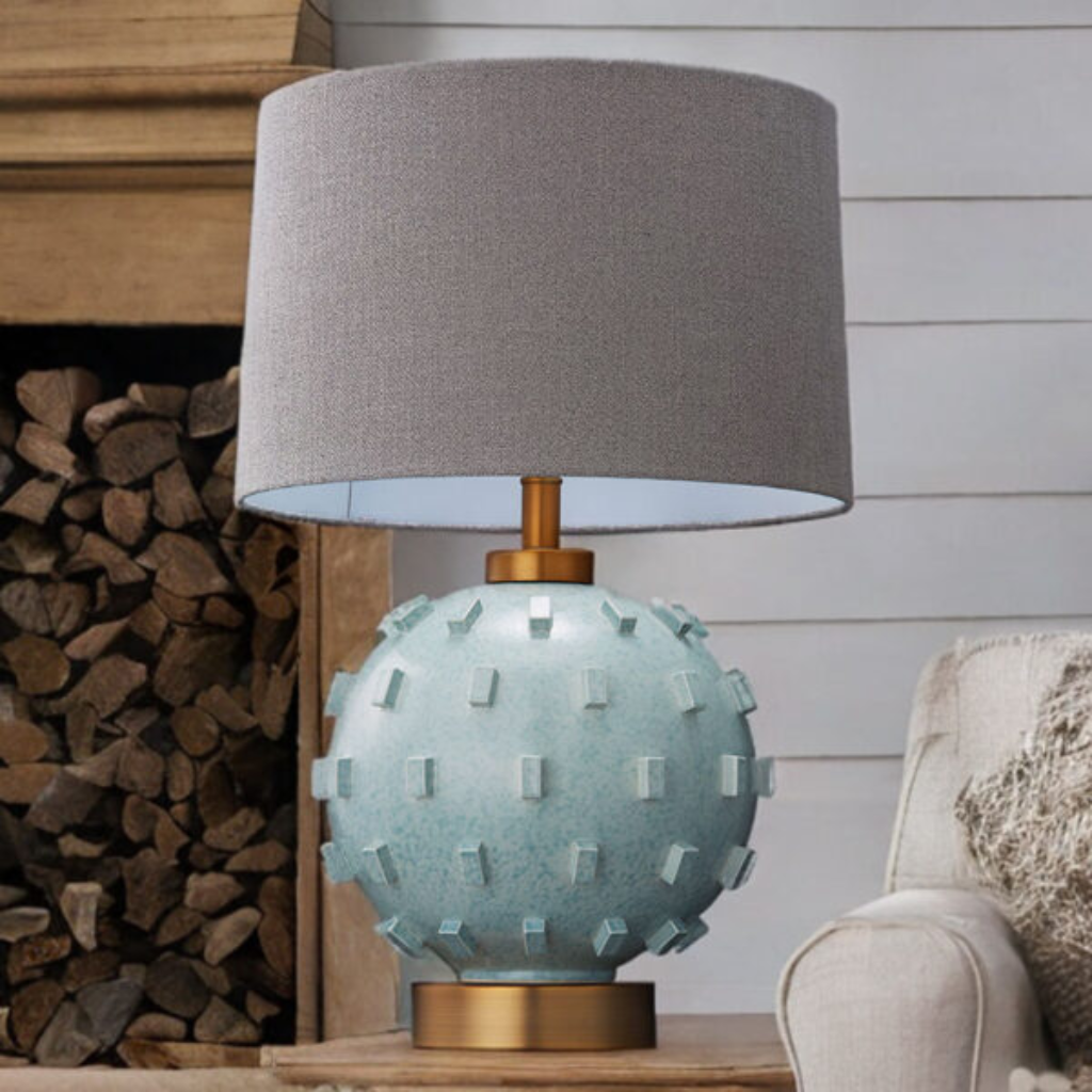 Ceramic Table Lamp Light Blue Glaze TL89428 Cork Lighting Mulligans of Ballaghaderreen