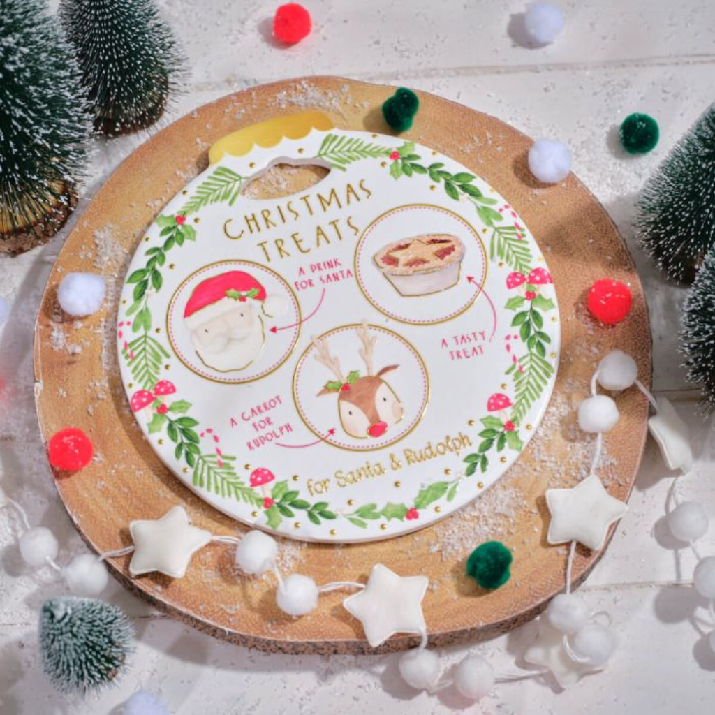Ceramic Treat Plate for Santa and Rudolph 7XA568 Richard Langs Mulligans of Ballaghaderreen