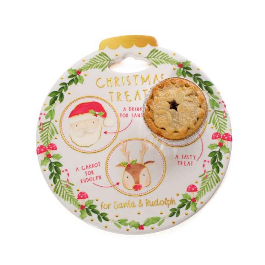 Ceramic Treat Plate for Santa and Rudolph 7XA568 Richard Langs Mulligans of Ballaghaderreen