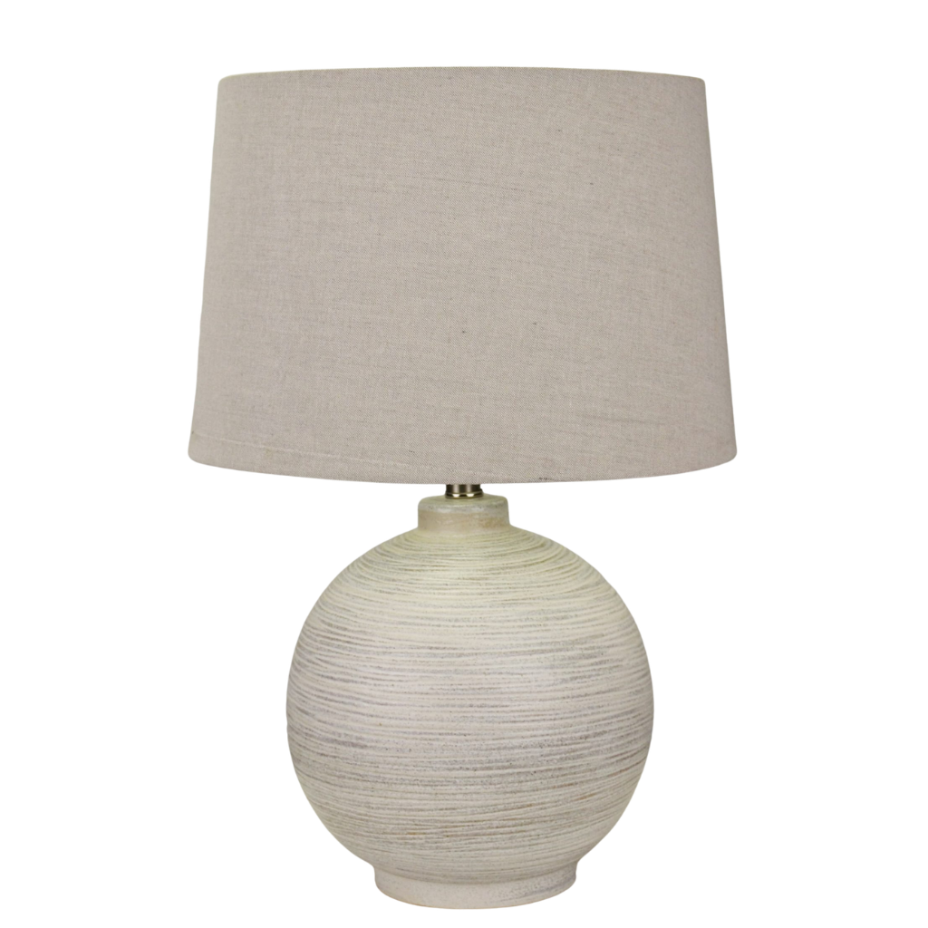 Ceramic Oval Table Lamp With Horizontal Texture TL4897 Cork Lighting Mulligans of Ballaghaderreen