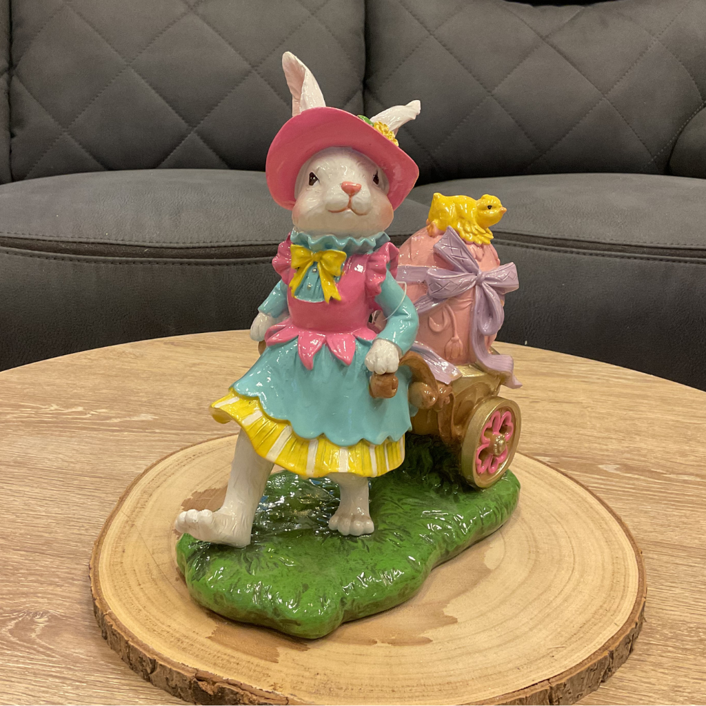 Ceramic Rabbit with Egg Trolley Y22.S45489 Harold Elmes Mulligans of Ballaghaderreen