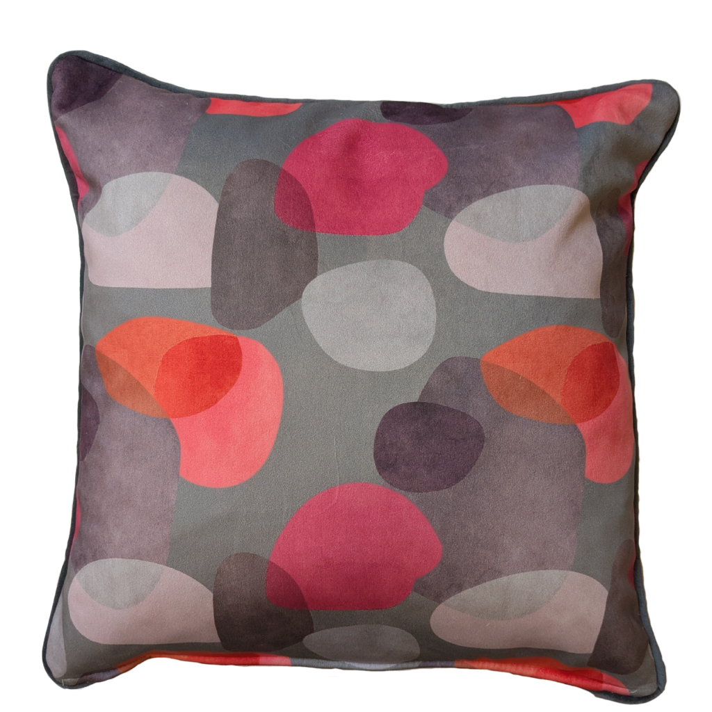 Cerise Pebbles Feather Scatter Cushion CPFSC Millford Linen Mulligans of Ballaghaderreen 
