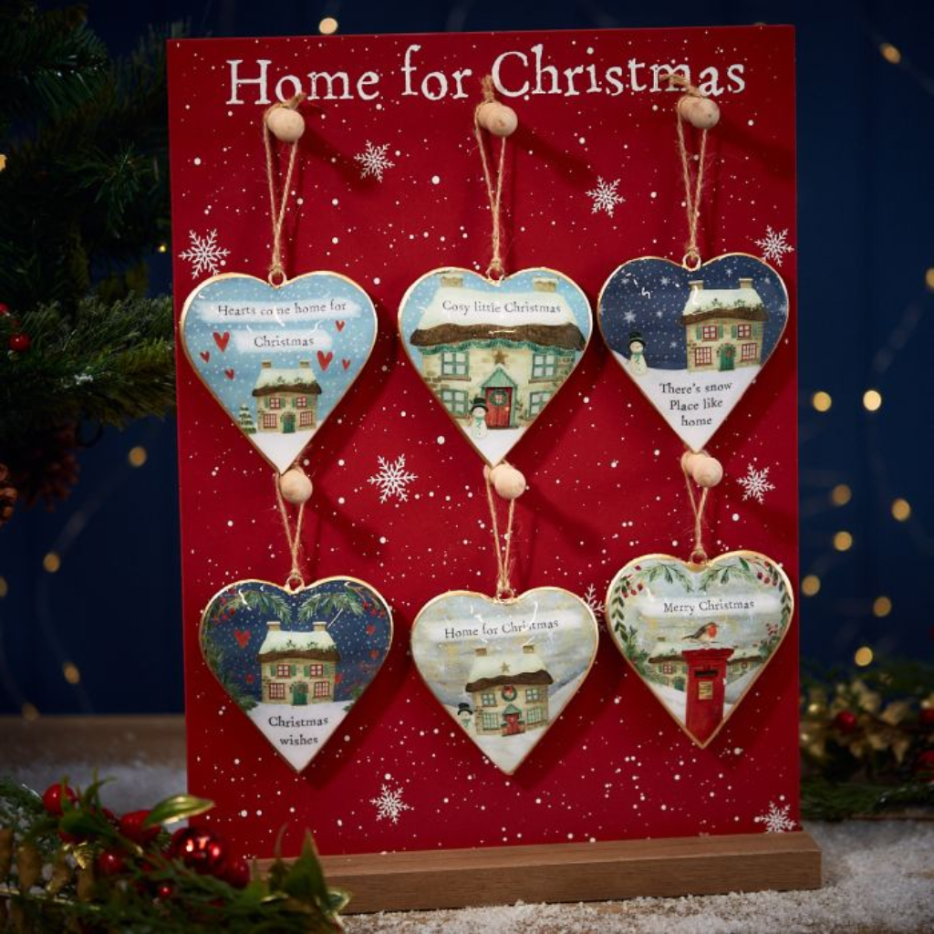 Christmas Cottage Home Heart Hangers 6XA111 Richard Langs Mulligans of Ballaghaderreen
