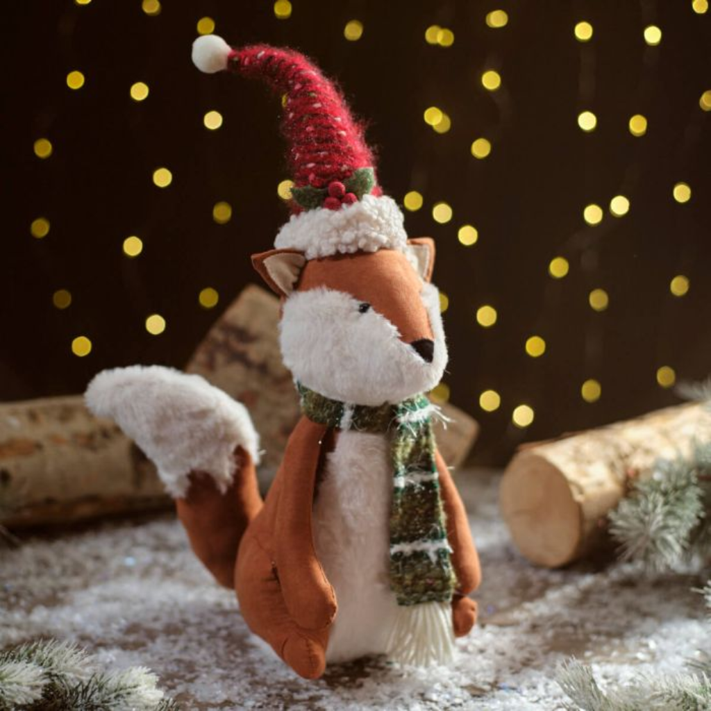 Christmas Dressed Fabric Sitting Fox 4XA421 Richard Langs Mulligans of Ballaghaderreen