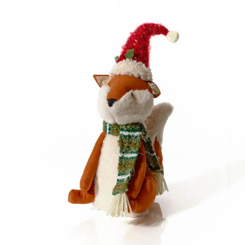 Christmas Dressed Fabric Sitting Fox 4XA421 Richard Langs Mulligans of Ballaghaderreen