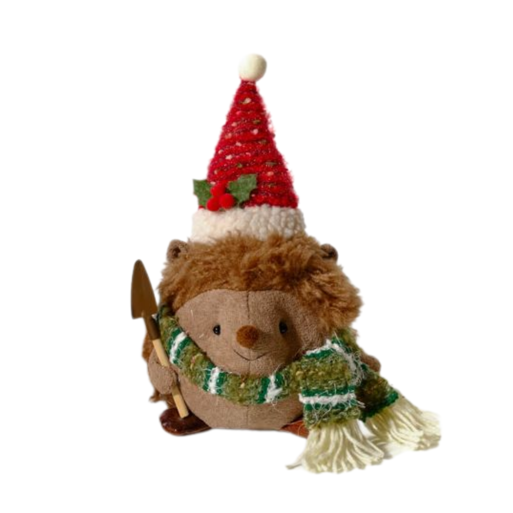 Christmas Dressed Fabric Sitting Hedgehogs 4XA420 Richard Langs Mulligans of Ballaghaderreen