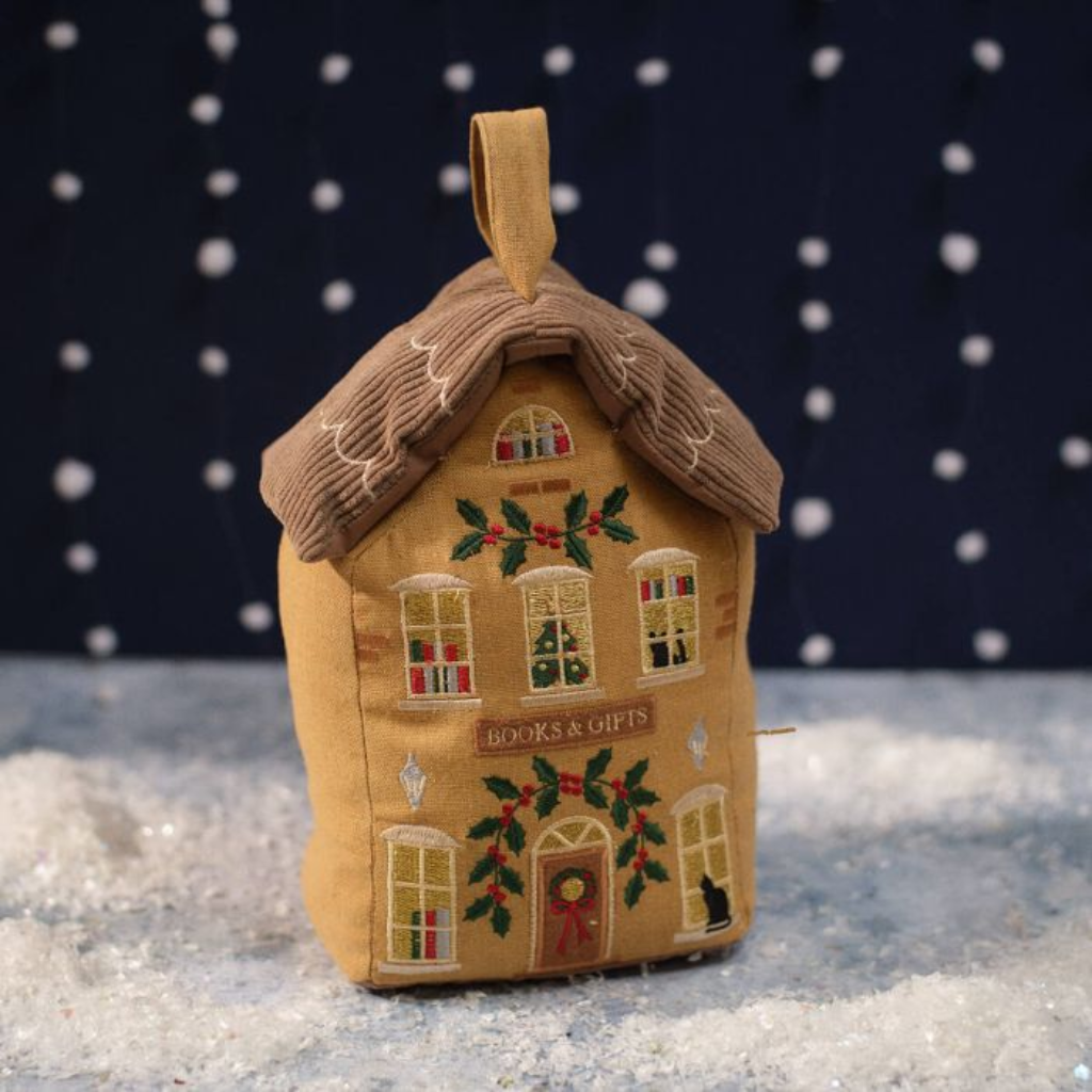 Christmas Market Door Stop Fabric With Embroidery 4CX110 Richard Langs Mulligans of Ballaghaderreen