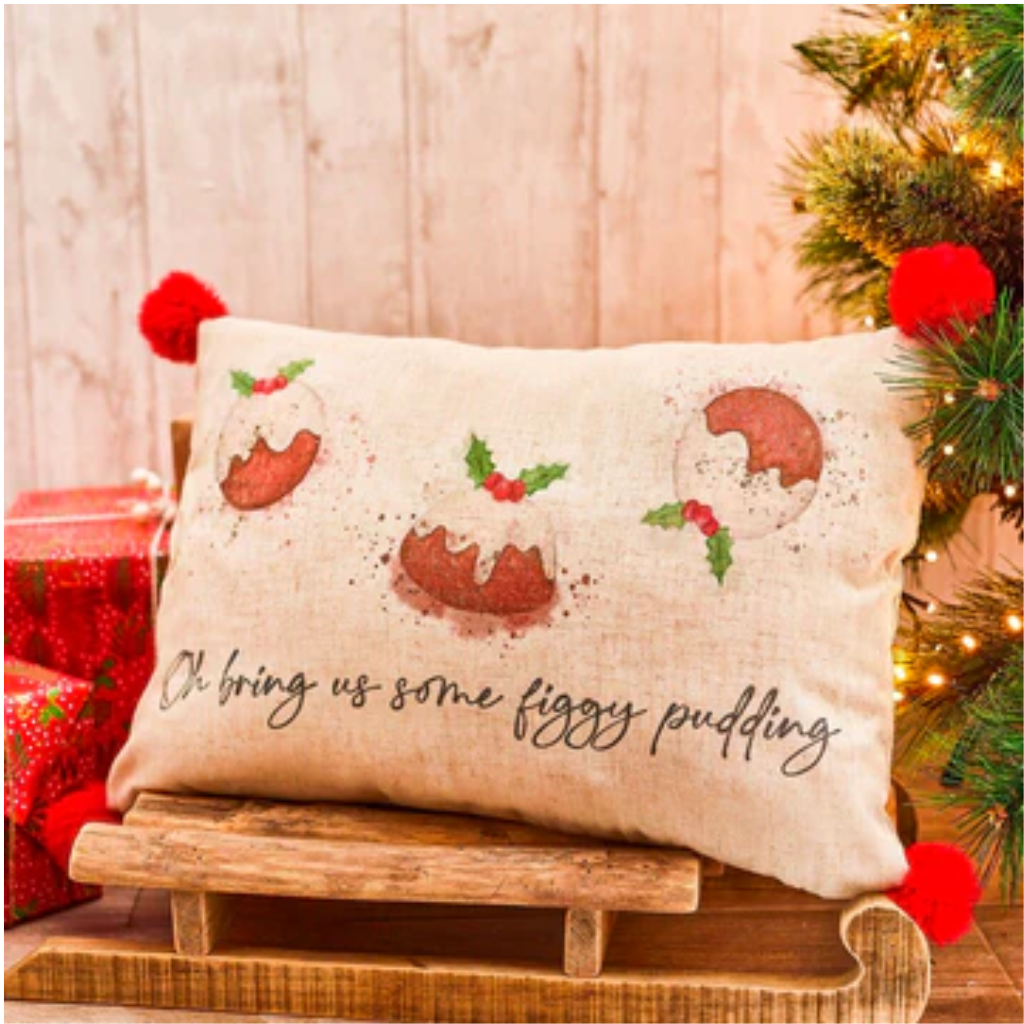 Christmas Pudding Cushion 4XS0120 Langs  - Mulligans of Ballaghaderreen 