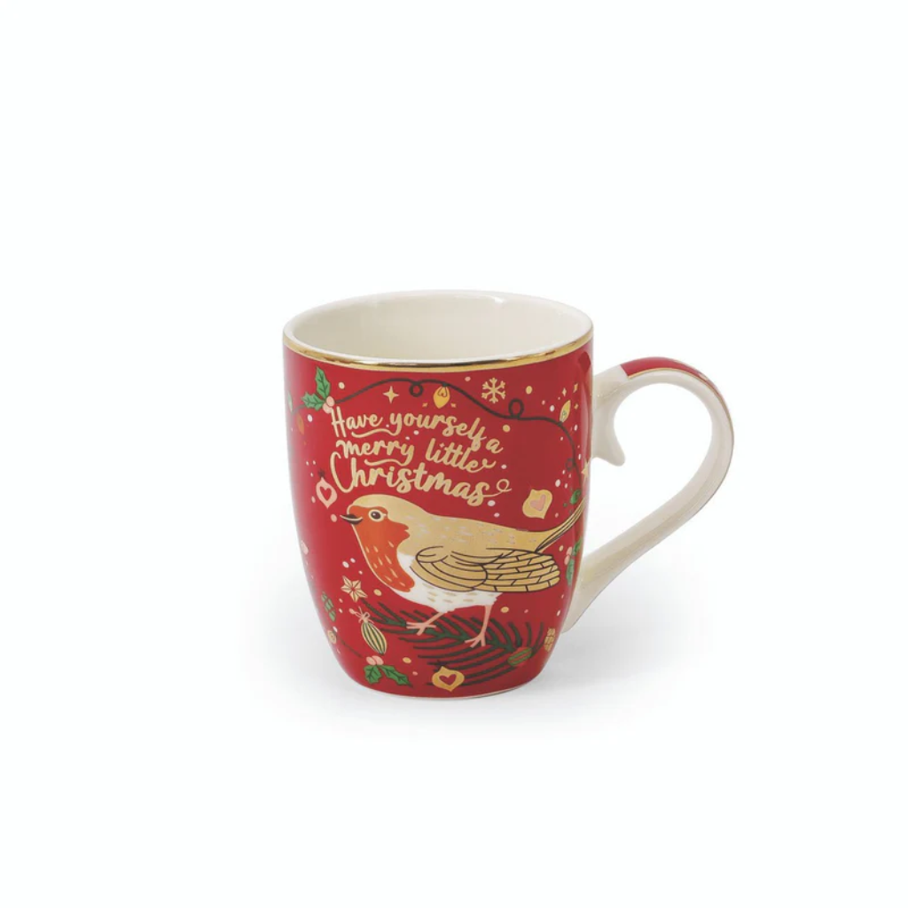 Christmas Robin S/4 Mugs 158085 Tipperary Crystal -  Mulligans of Ballaghaderreen 