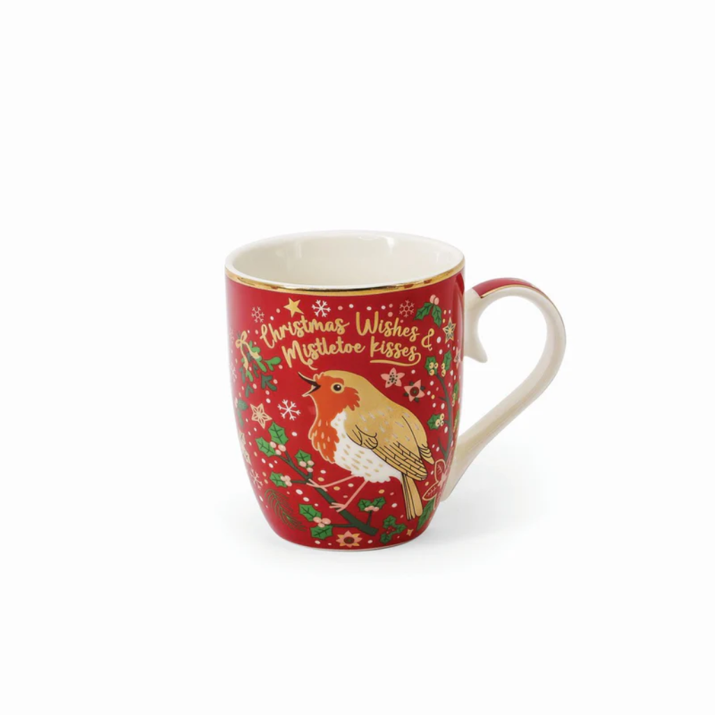 Christmas Robin S/4 Mugs 158085 Tipperary Crystal -  Mulligans of Ballaghaderreen 