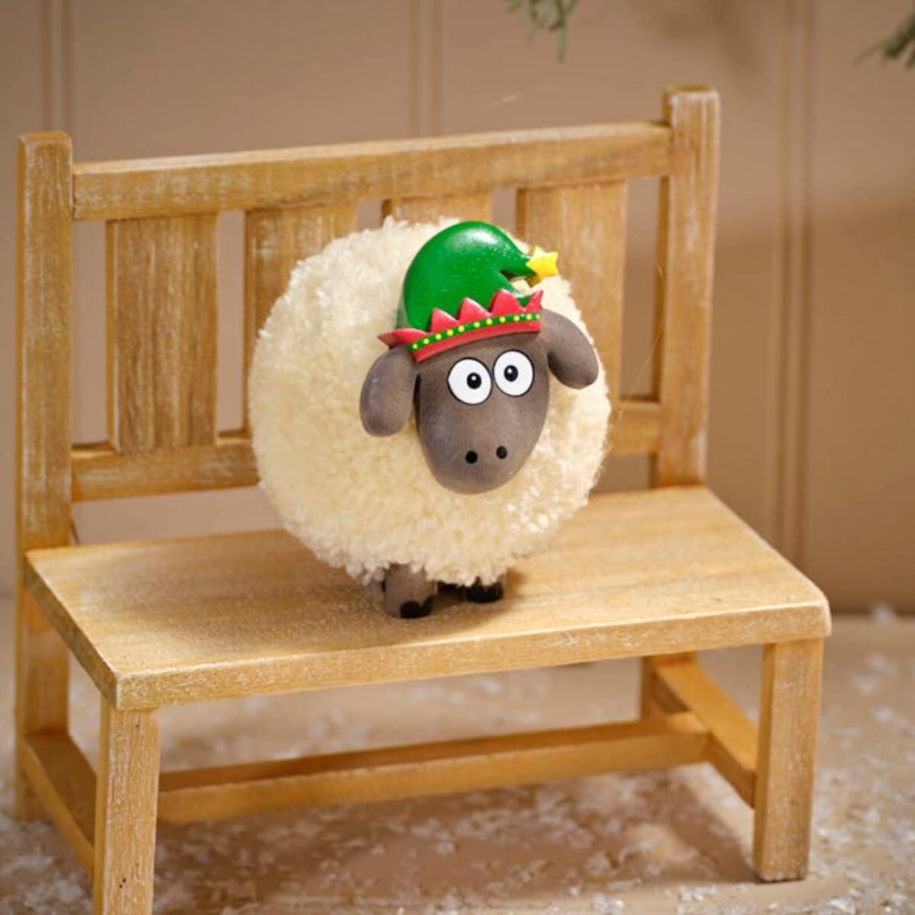 Christmas Sheep with Elf Hat - White 8XA602 Richard Langs Mulligans of Ballaghaderreen