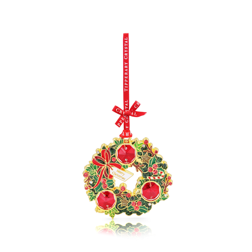 Christmas Wreath Gem Decoration  167445 TIPPERARY CRYSTAL Mulligans of Ballaghaderreen