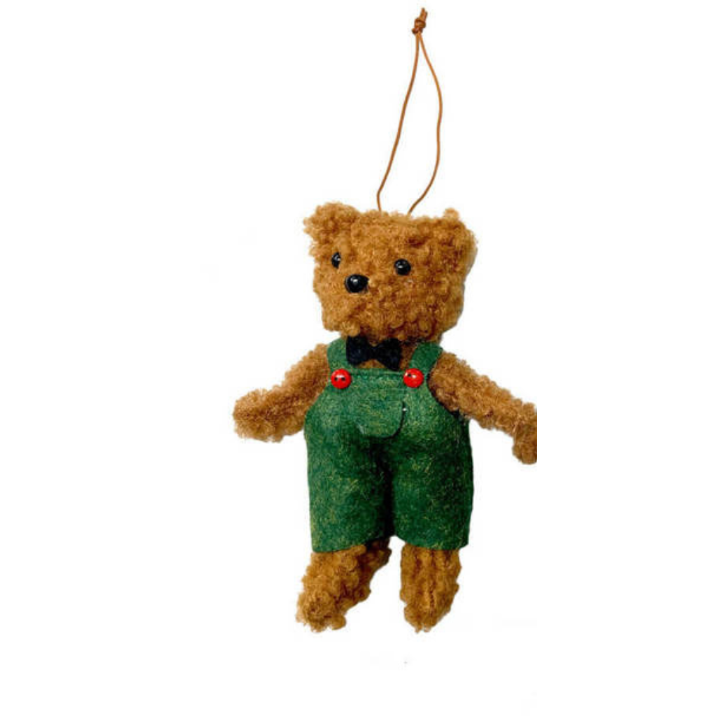 Christmas Hanging Bear With Dungarees