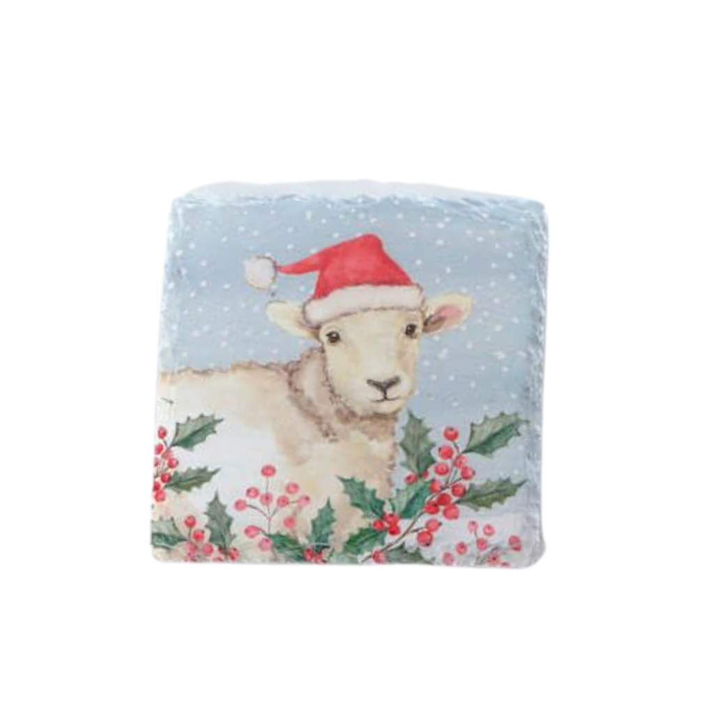 Christmas on the Farm Slate Coasters 7XA406 Richard Langs Mulligans of Ballaghaderreen