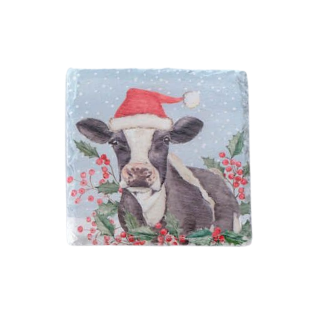 Christmas on the Farm Slate Coasters 7XA406 Richard Langs Mulligans of Ballaghaderreen