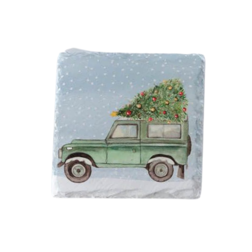 Christmas on the Farm Slate Coasters 7XA406 Richard Langs Mulligans of Ballaghaderreen