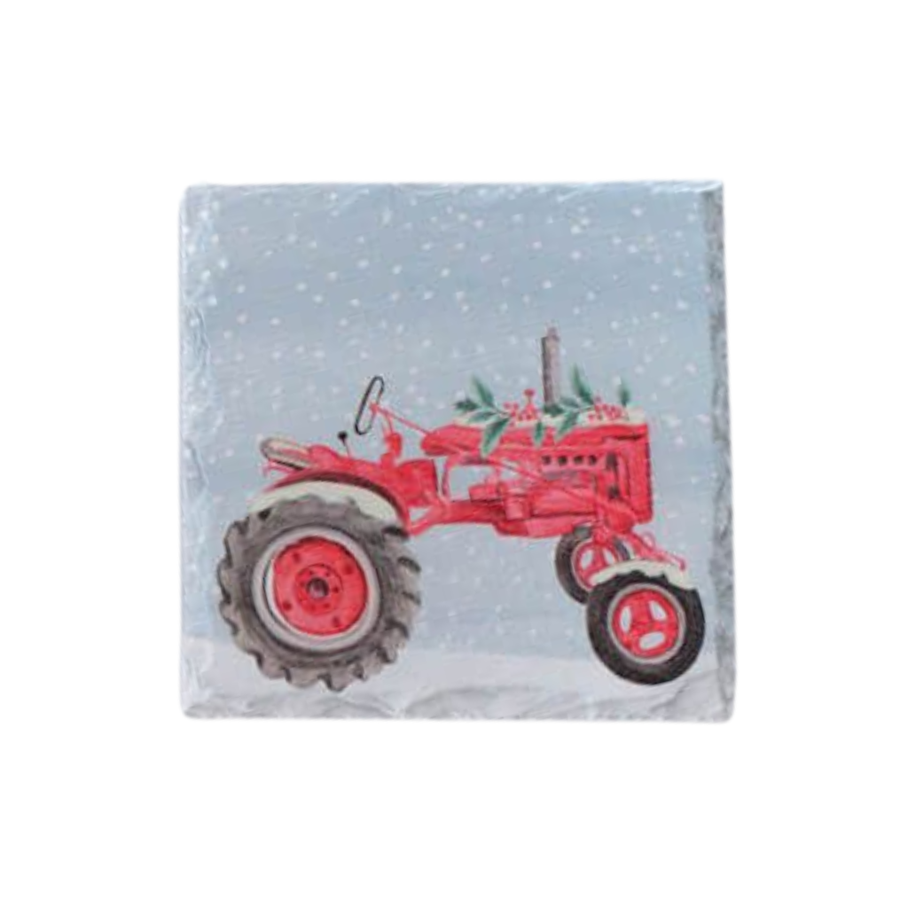 Christmas on the Farm Slate Coasters 7XA406 Richard Langs Mulligans of Ballaghaderreen