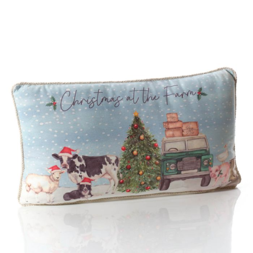 Christmas on the Farm Printed Cushion with Zip 4XA688 Richard Langs Mulligans of Ballaghaderreen