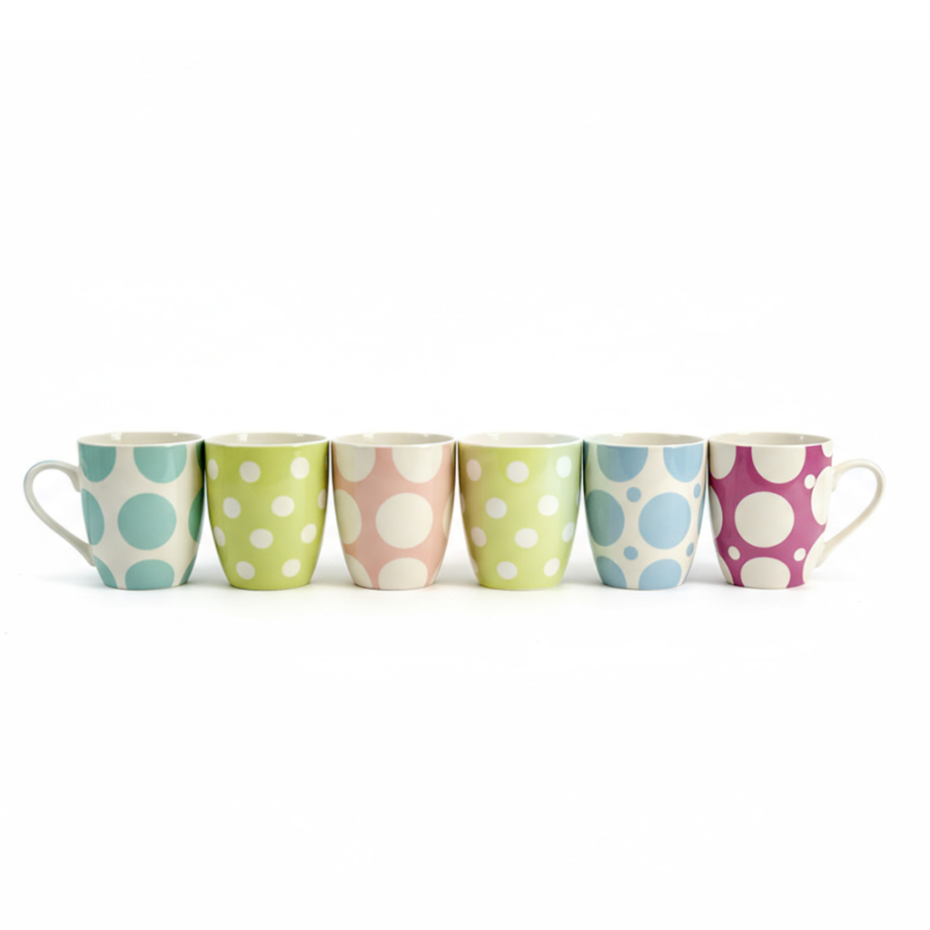 Coloured Spots Set of 6 Mugs 186767 Tipperary Crystal Mulligans of Ballaghaderreen 