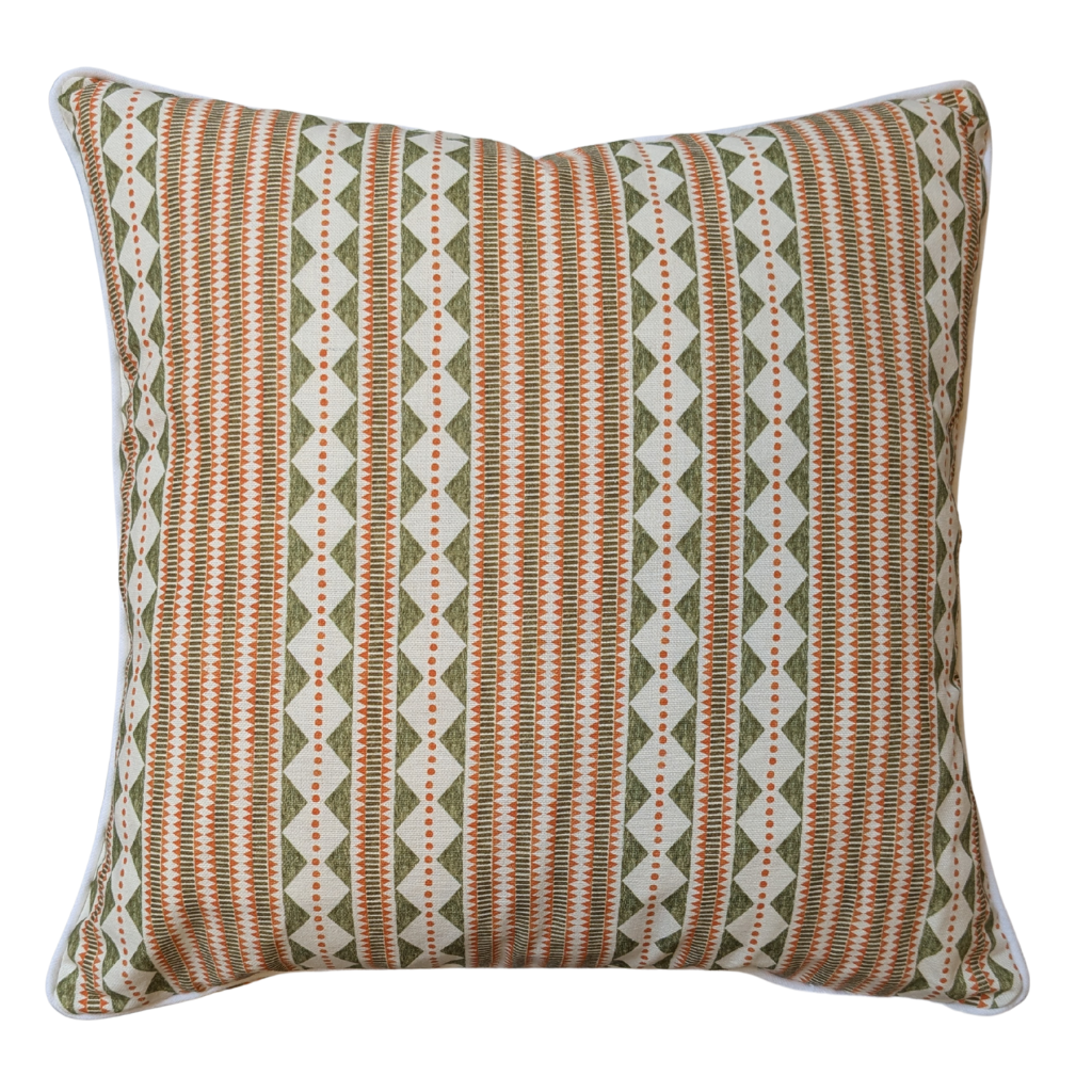 Copper and Green Diamond Weave Feather Scatter Cushion CAGDWFSC Millford Linen Mulligans of Ballaghaderreen 