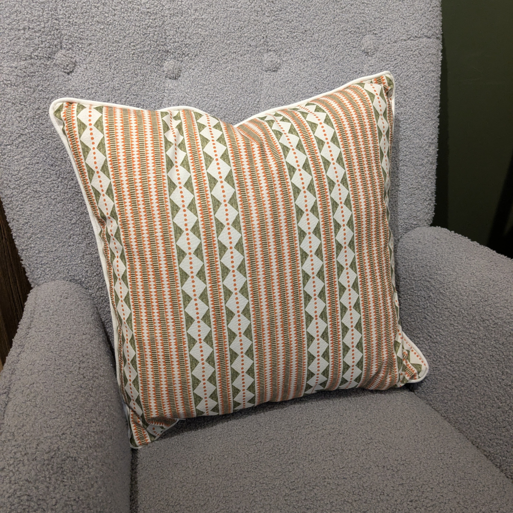 Copper and Green Diamond Weave Feather Scatter Cushion CAGDWFSC Millford Linen Mulligans of Ballaghaderreen 