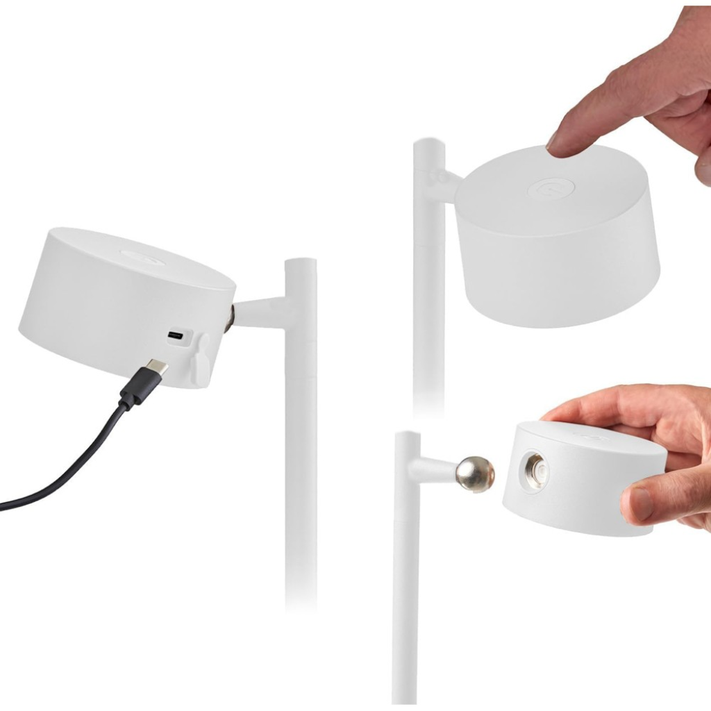 Cosmo USB Rechargeable Lamp - White TL7053 Tara Lane Mulligans of Ballaghaderreen