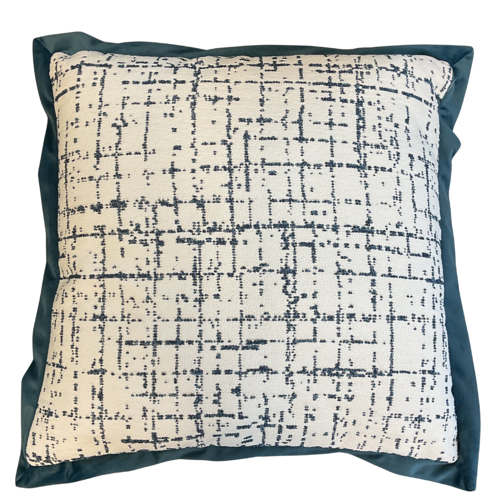 Criss Cross Teal Feather Scatter Cushion CCTFSC Medicare Textiles Mulligans of Ballaghaderreen