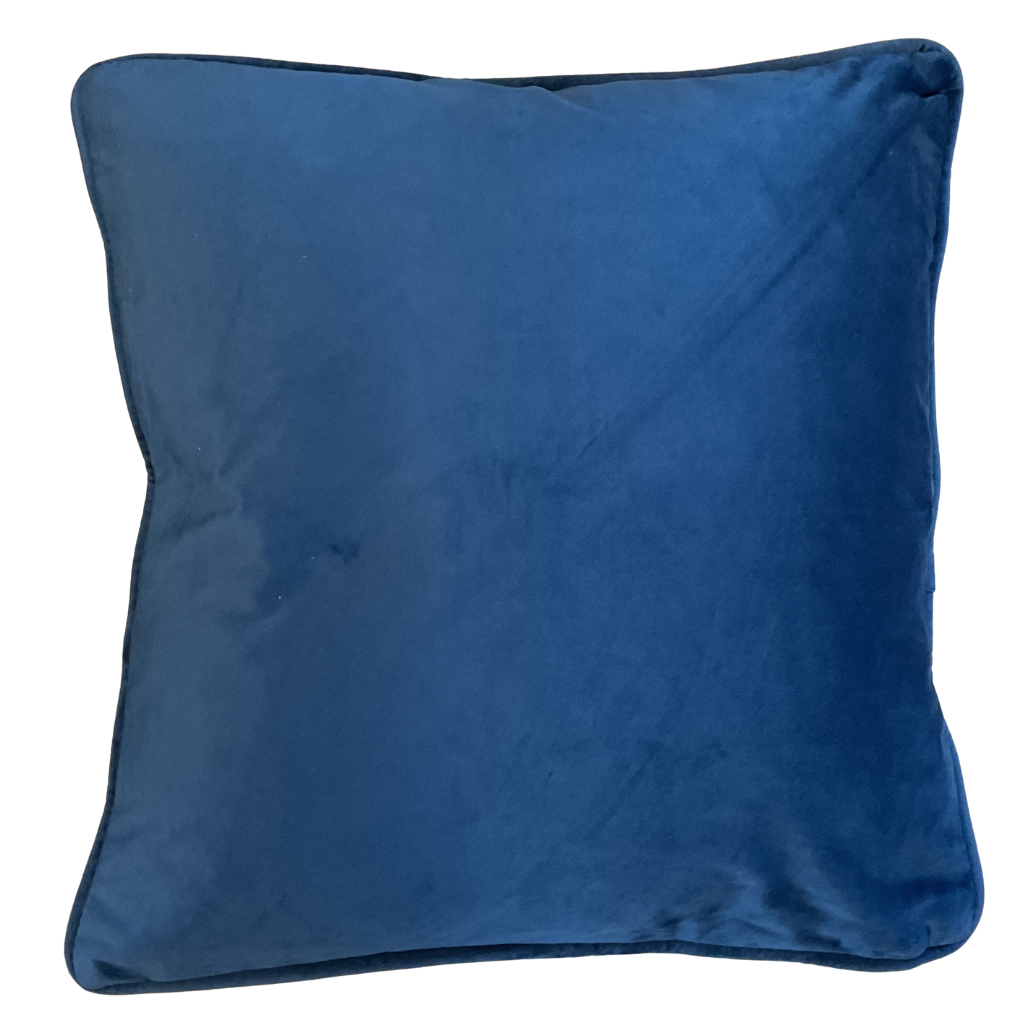 Dark Blue Velvet Feather Scatter Cushion DBVFSC Medicare Textiles Mulligans of Ballaghaderreen