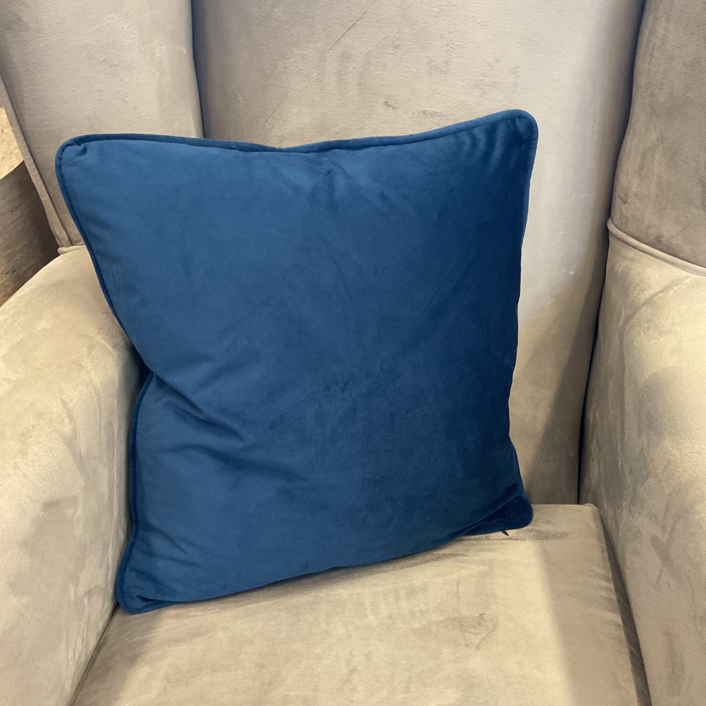 Dark Blue Velvet Feather Scatter Cushion DBVFSC Medicare Textiles Mulligans of Ballaghaderreen