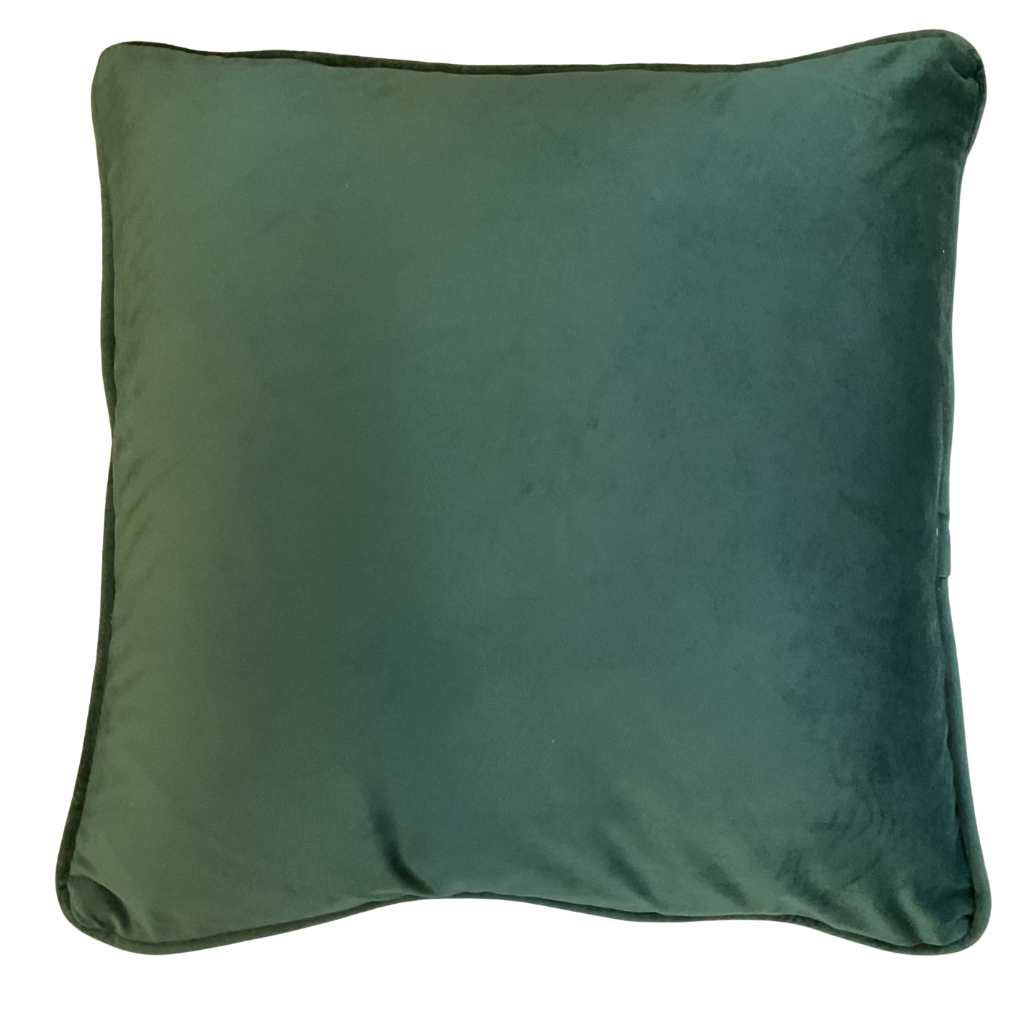 Dark Green Velvet Feather Scatter Cushion DGNVFSC Medicare Textiles Mulligans of Ballaghaderreen