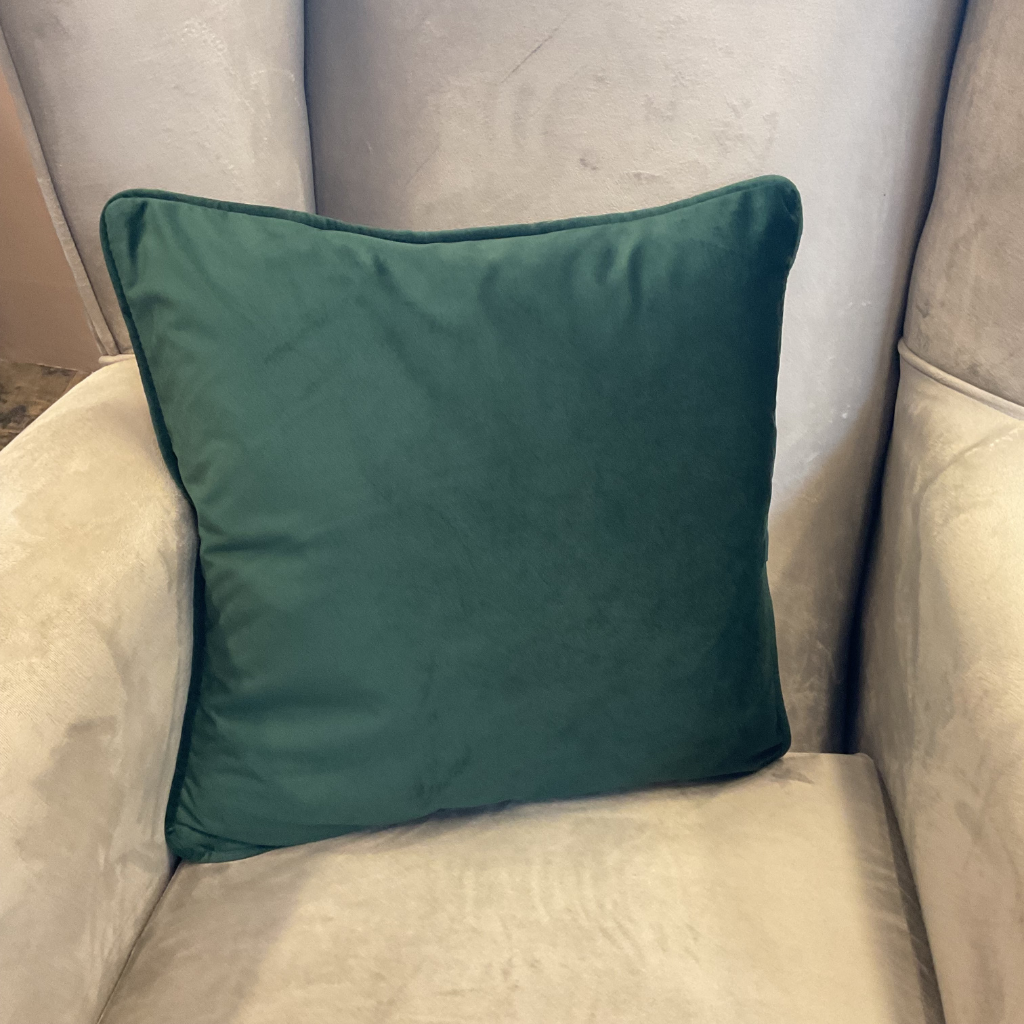 Dark Green Velvet Feather Scatter Cushion DGNVFSC Medicare Textiles Mulligans of Ballaghaderreen