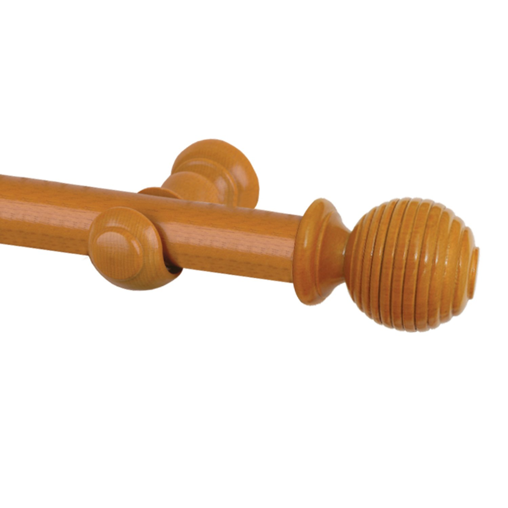 De Vielle – Classic 35mm Wooden Curtain Pole Antique Pine Ridge Ball 180cm GHE106Z McLoughlins RS Mulligans of Ballaghaderreen