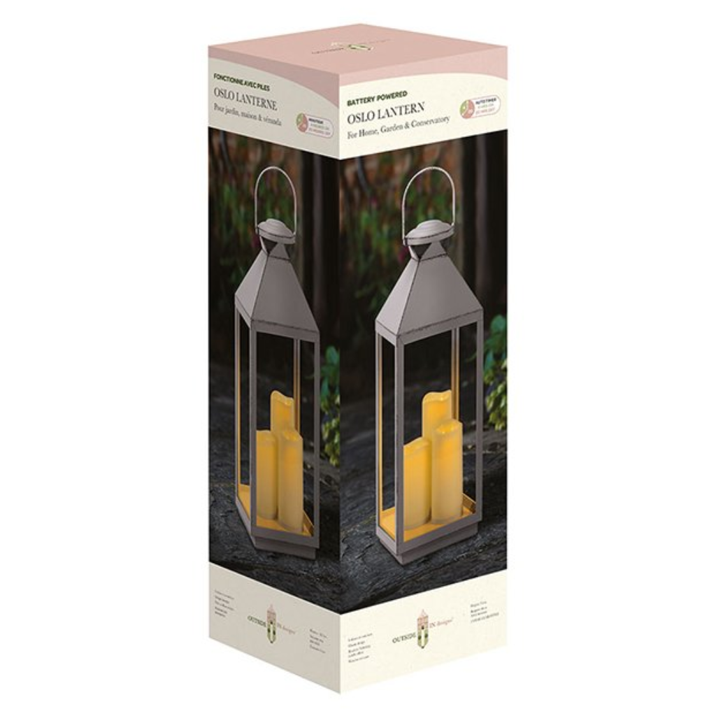 Dove-Grey Oslo Lantern, Large 5320006 Smart Garden Mulligans of Ballaghaderreen