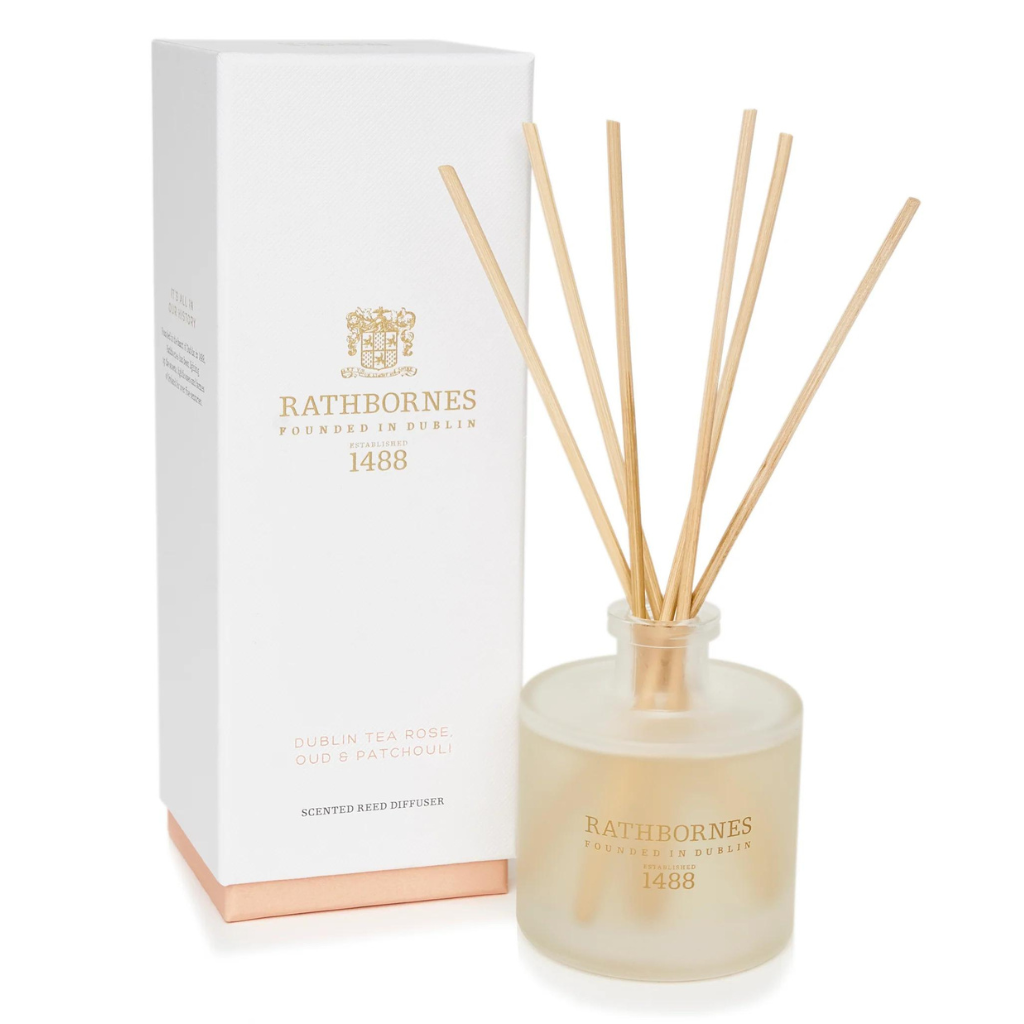 Dublin Tea Rose Oud & Patchouli Scented Luxury Diffuser Giftbox 200ml DIFF_Rath_200_DublinTea Rathbournes Mulligans of Ballaghaderreen