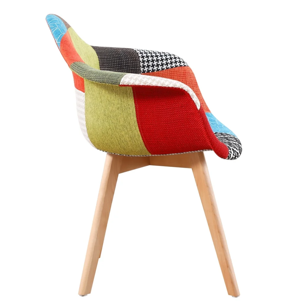 Eames Style Studio Chair Patchwork Red Multicolour FHCHR09 Fervor and Hue Mulligans of Ballaghaderreen