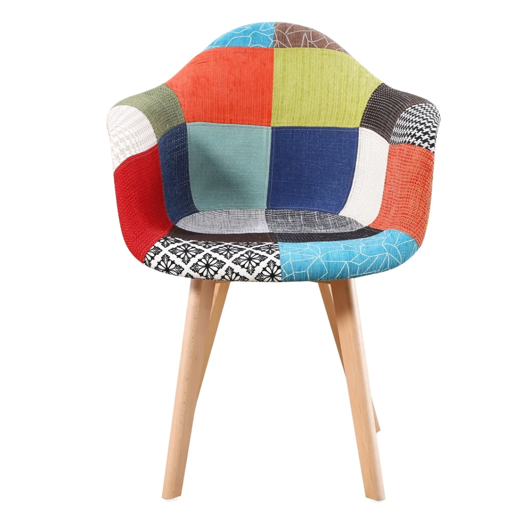 Eames Style Studio Chair Patchwork Red Multicolour FHCHR09 Fervor and Hue Mulligans of Ballaghaderreen