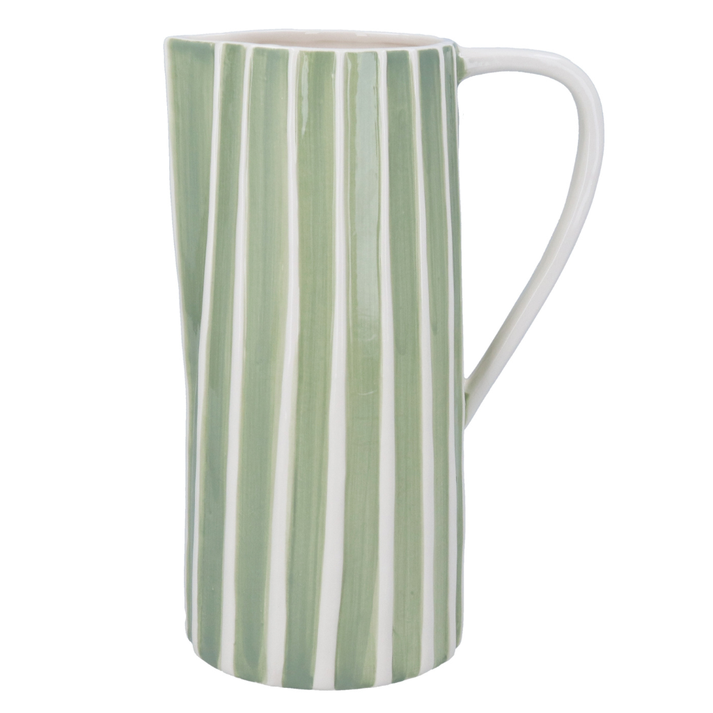 Earthenware Jug Lge, Green 80507 Gisela Graham Mulligans of Ballaghaderreen